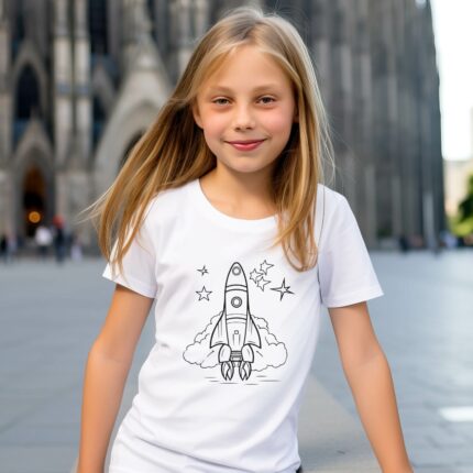 Kindergeburtstag Idee - T-Shirt bemalbar - Rakete