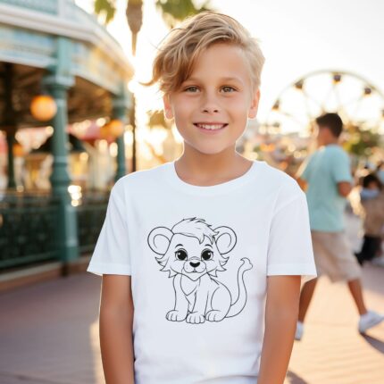 Kindergeburtags T-Shirts zum ausmalen - Löwe