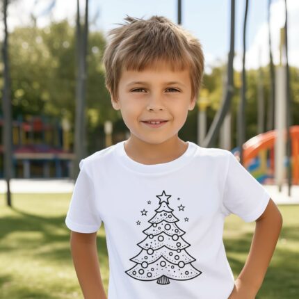 DIY mit Kindern: T-Shirts bemalen - Tannenbaum Weihnachten