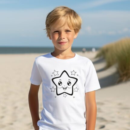 T-Shirt Zum Selbst Ausmalen für Kinder - Stern