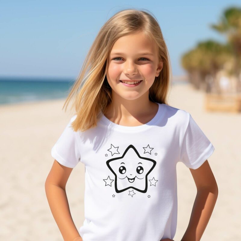 T-Shirt Zum Selbst Ausmalen für Kinder - Stern