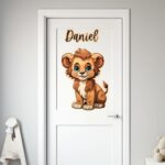 Türaufkleber Kinderzimmer Löwe mit Name personalisierbar