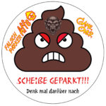 Scheiße geparkt Aufkleber Sticker Falsch Parker Affe Aufkleber