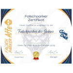 Falschparker Sticker Zertifikat Sticker Falschparker Affe