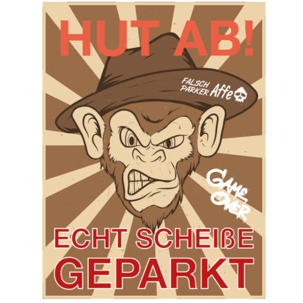 Sticker-P-000014 - Falsch Parker Aufkleber Hut ab echt scheisse geparkt.jpg