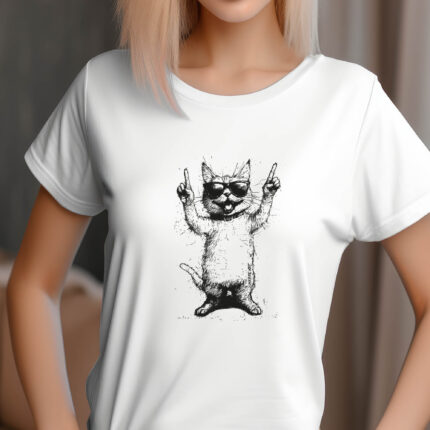 Katze T-Shirt Happy Art