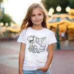 Tshirts_Ausmal 0000030_T-Shirts Kinder T-Shirt ausmalen Dino Dinosaurier T-Rex Tyranosaurus Rex Geburtstag m