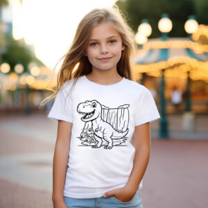 T-Shirt mit Hundemotiv - Personalisierbare Hunde T-Shirts | Sticker 1 63 Tshirts_Ausmal 0000030_T-Shirts Kinder T-Shirt ausmalen Dino Dinosaurier T-Rex Tyranosaurus Rex Geburtstag m