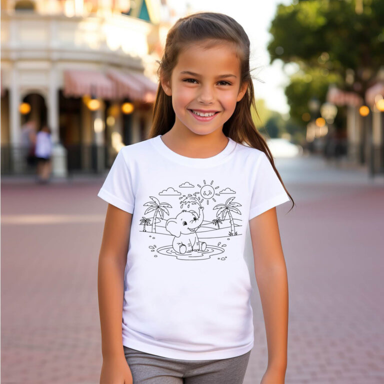 Sticker 1 : Bestelle jetzt Sticker, T-Shirts, Polos, Hoodies, Poster, Leinwände, Wandbilder, Dein Auto als Poster, Displayschutz mit Logo exklusiv bei Sticker 1 127 Tshirts_Ausmal 0000032_T-Shirts Kinder T-Shirt ausmalen Baby Elefant Kinder Party m