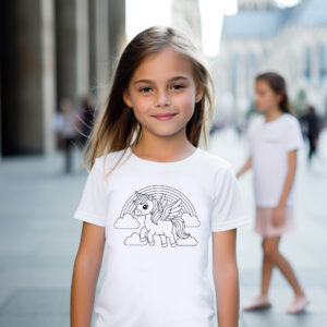 T-Shirt mit Hundemotiv - Personalisierbare Hunde T-Shirts | Sticker 1 91 Tshirts_Ausmal 0000035_T-Shirts Kinder T-Shirt ausmalen Einhorn Pegasus Kindergeburtstag
