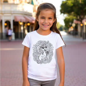 T-Shirt mit Hundemotiv - Personalisierbare Hunde T-Shirts | Sticker 1 67 Tshirts_Ausmal 0000036_T-Shirts Kinder T-Shirt ausmalen Einhorn Singt Kindergeburtstag